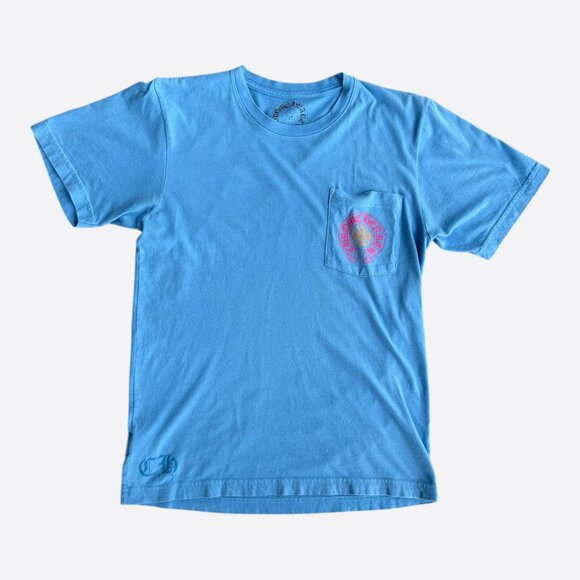 Chrome Hearts Blue Miami Art Basel Horseshoe Logo T-Shirt